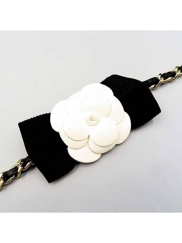 AP0250 Black Lambskin Classic WOC Gold Camellia Decorated Chain Cross Bag - CHANEL - BALAAN 6