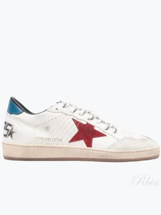 Ball Star Lace-up Leather Low Top Sneakers White - GOLDEN GOOSE - BALAAN 2