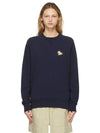 Chillax Fox Patch Classic Sweatshirt Navy - MAISON KITSUNE - BALAAN 4