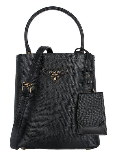 Panier Saffiano Leather Small Tote Bag Black - PRADA - BALAAN 2