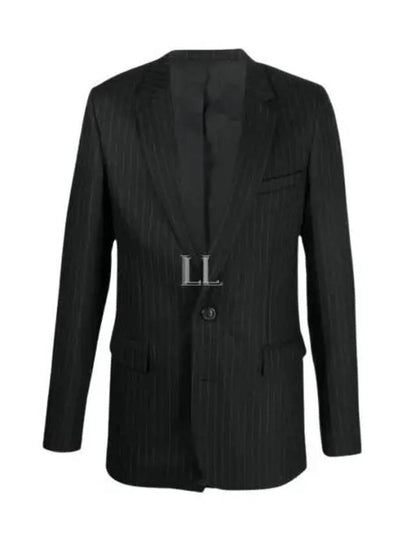 Men's Wool Cotton Herringbone Jacket Black - AMI - BALAAN 2