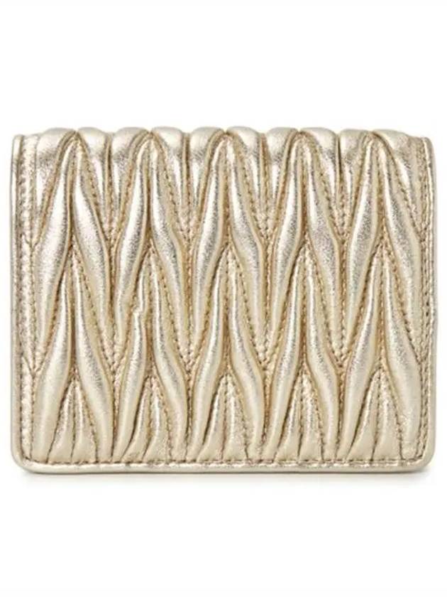 Matelasse Leather Half Wallet Gold - MIU MIU - BALAAN 5