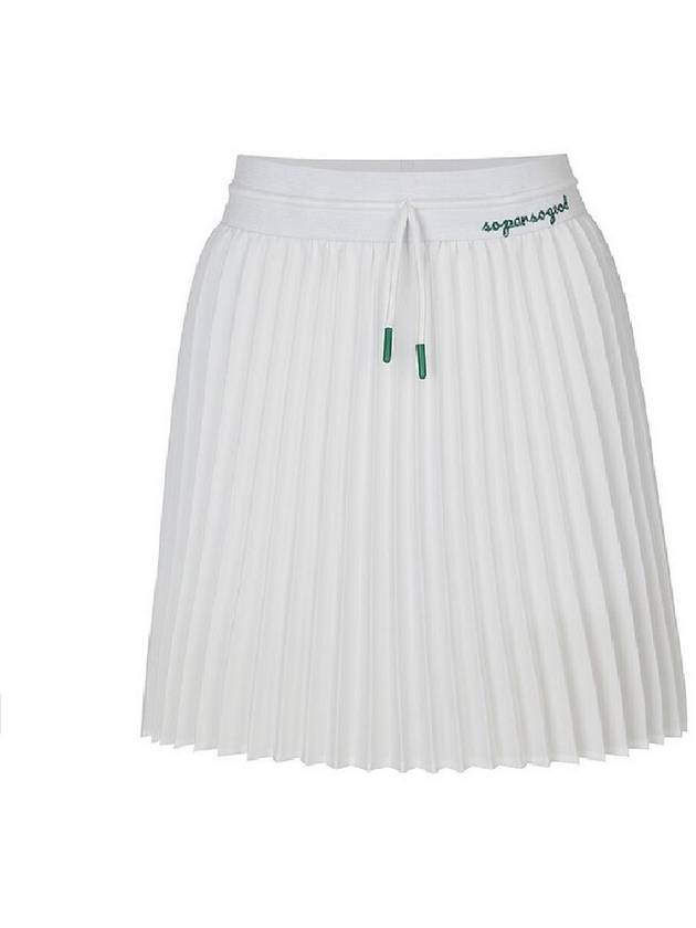 DRAWCORD PLEATED SKIRT WINNER PANTSWhite - PLAYBOO - BALAAN 1