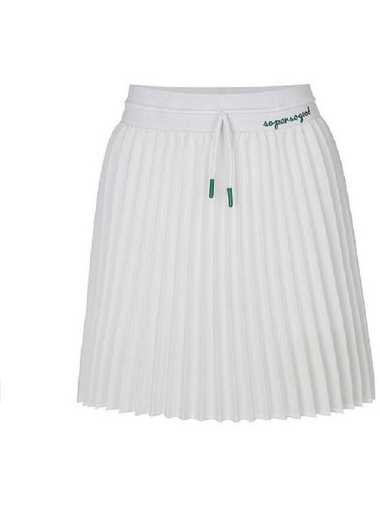 DRAWCORD PLEATED SKIRT WINNER PANTSWhite - PLAYBOO - BALAAN 1