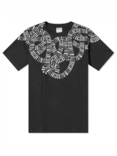 Snake Logo Print Regular Cotton Short Sleeve T-Shirt Black - MARCELO BURLON - BALAAN 2