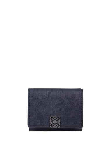 Anagram Pebble Grain Calfskin Half Wallet Black - LOEWE - BALAAN 1