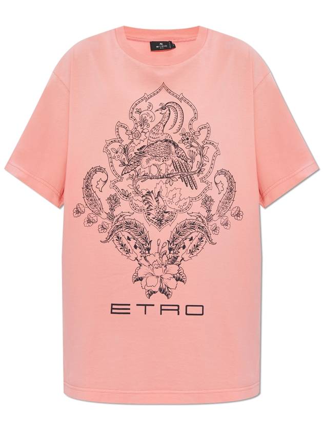 Etro T-shirt With Print, Women's, Pink - ETRO - BALAAN 1