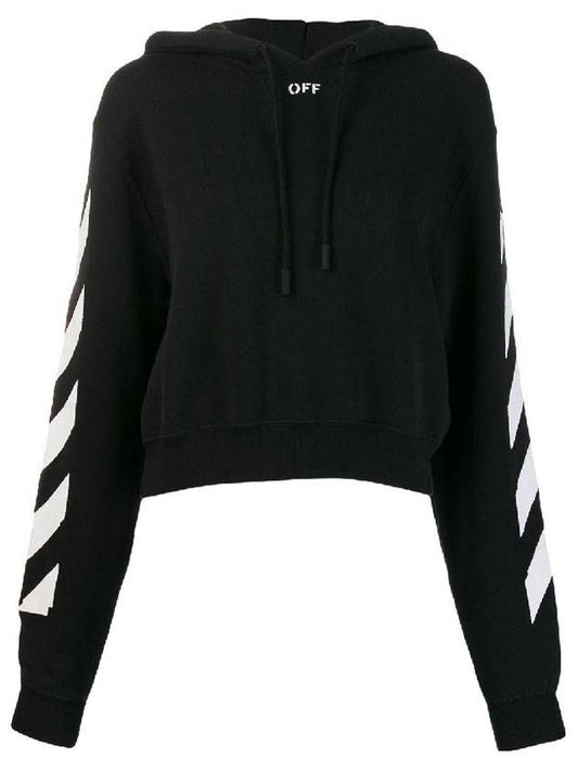 striped sleeve cropped hooded top black - OFF WHITE - BALAAN 1