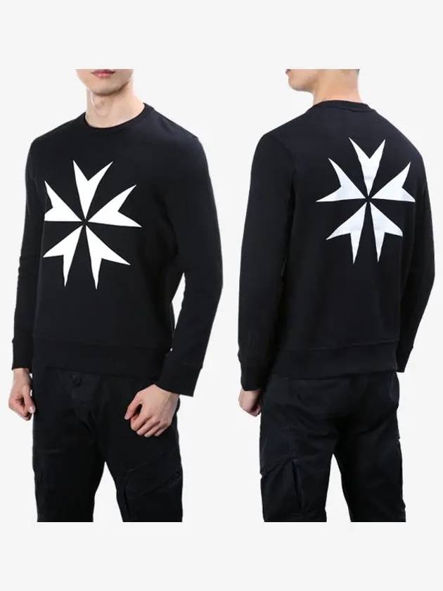 Men's Maltese Cross Printed Sweatshirt Black - NEIL BARRETT - BALAAN 4