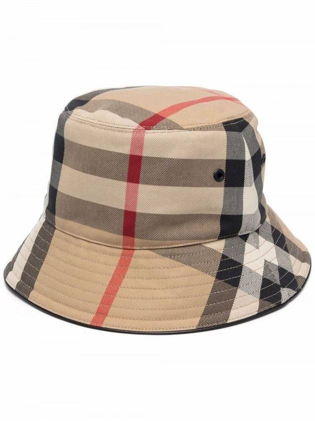 Check Pattern Cotton Bucket Hat Beige - BURBERRY - BALAAN.