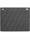 Logo Embossed Zipper Pocket Clutch Bag Black - FENDI - BALAAN 4