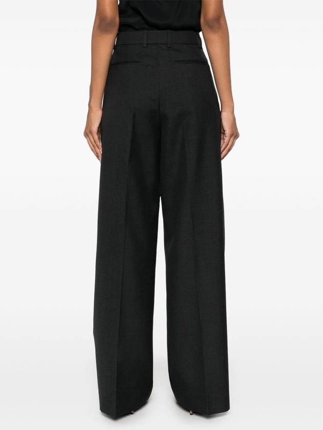 Wool Gabardine Wide Pants Dark Grey - GUCCI - BALAAN 5