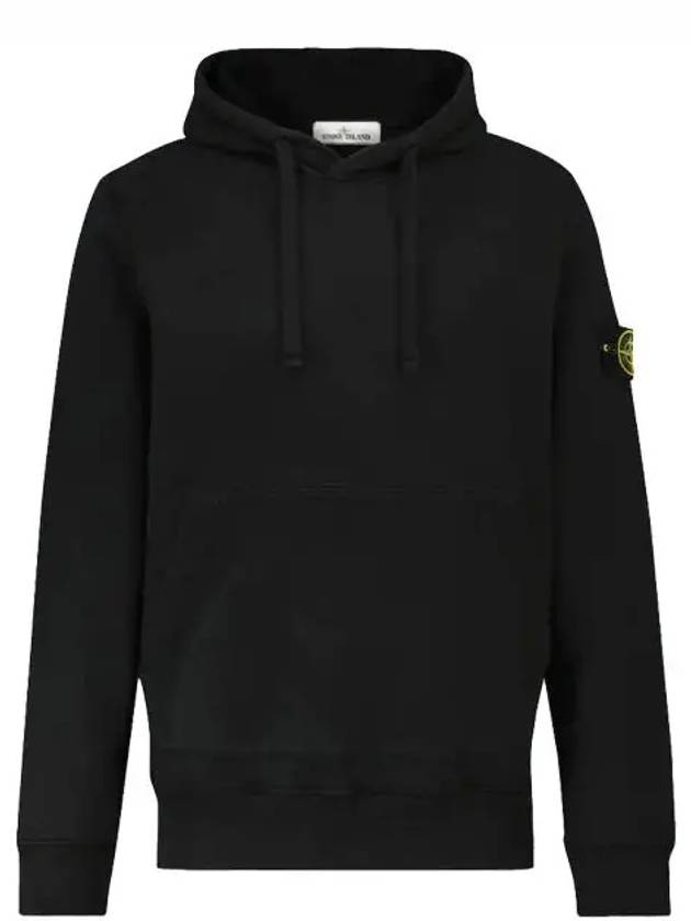 Wappen Patch Cotton Fleece Hoodie Black - STONE ISLAND - BALAAN 2