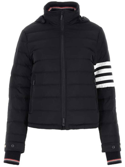 Women's 4 Bar Funnel Down Feel Jumper Jacket Navy - THOM BROWNE - BALAAN 2