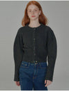 Sequential delivery on September 27th Round neck wool crop knit cardigan Gray - OPENING SUNSHINE - BALAAN 3