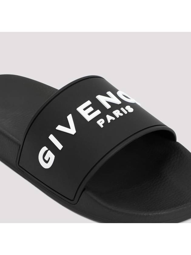 Logo Rubber Slide Slippers Black - GIVENCHY - BALAAN 5