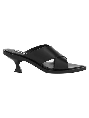 Louis Leather Sandals Heel Black - JIL SANDER - BALAAN 1