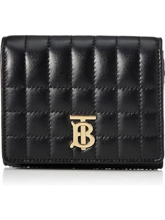 Lola Small Quilted Leather Folding Wallet Black Light Gold - BURBERRY - BALAAN 2