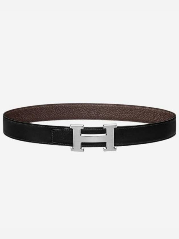 Reversible Leather Strap 32mm Belt Black - HERMES - BALAAN 6