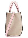 Signature V Logo Bicolor Tote Bag Beige Pink - VALENTINO - BALAAN 4