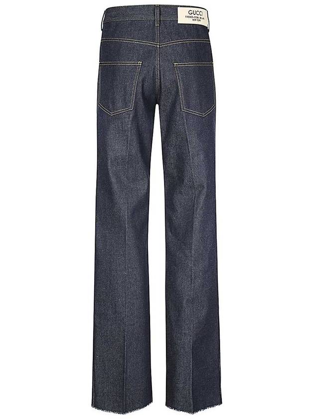 Mid Rise Straight Denim Jeans Blue - GUCCI - BALAAN 3