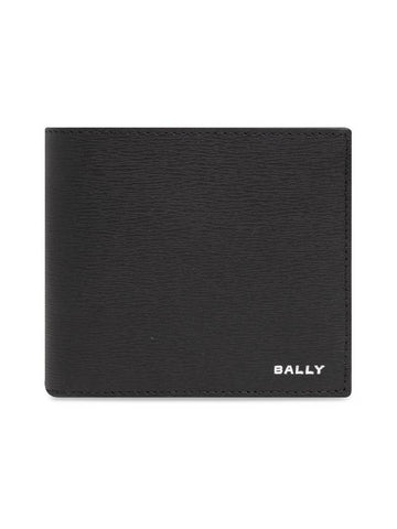 Foldable Logo Leather Half Wallet Black - BALLY - BALAAN 1