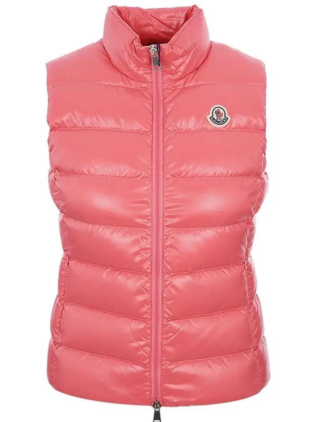 Ghany Ghany logo patch padded vest coral pink - MONCLER - BALAAN.