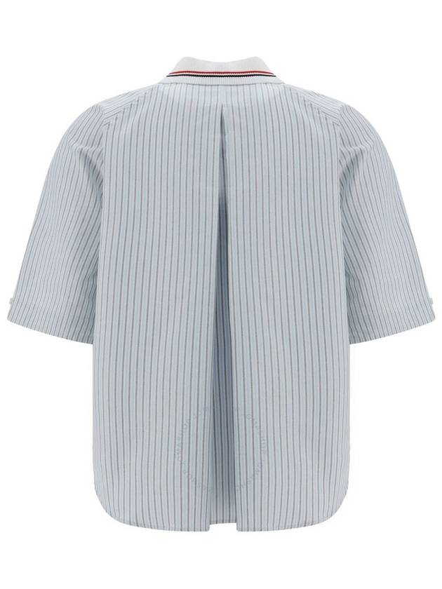 Stripe Short Sleeve Shirt Blue - THOM BROWNE - BALAAN 3