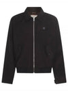 Harrington Technical Cotton Gabardine with Bold Fox Head Patch Jacket Black - MAISON KITSUNE - BALAAN 2