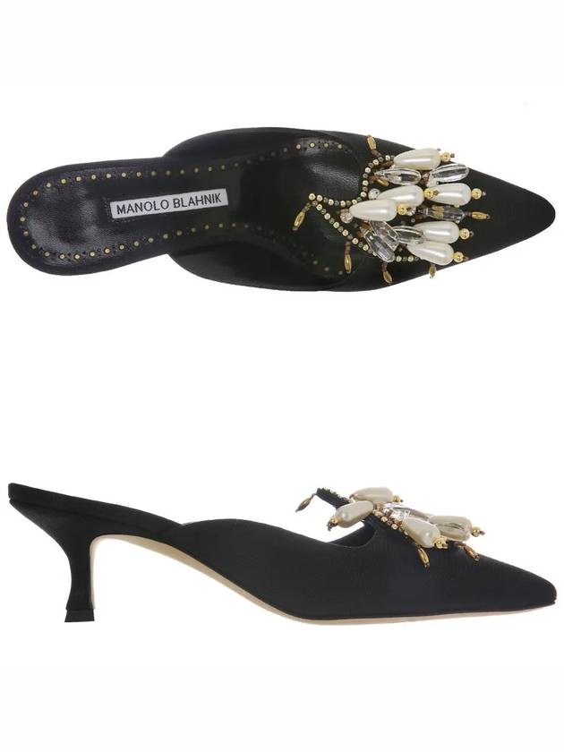 423 1615 0002 BLCK ORIENTALIA Jewel Mule - MANOLO BLAHNIK - BALAAN 2