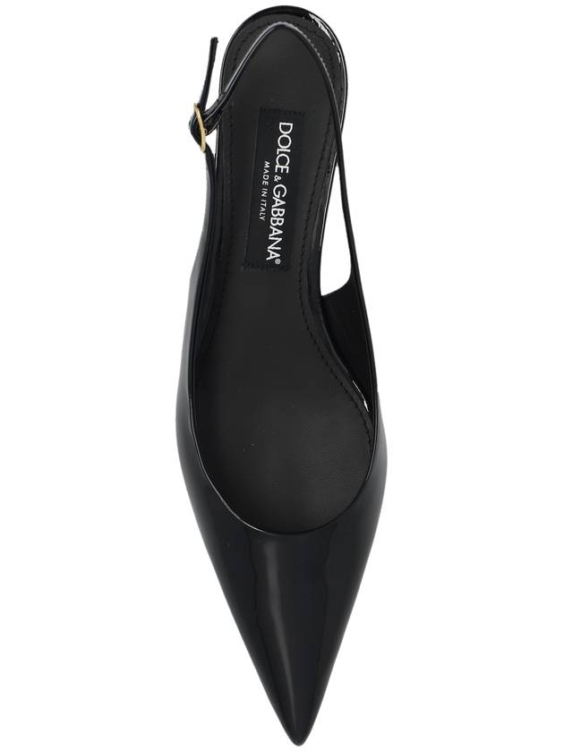 Pointed Toe Patent Calfs Slingback Heels Black - DOLCE&GABBANA - BALAAN 7