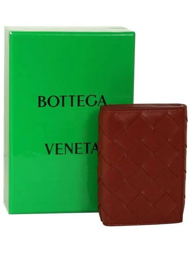 Intrecciato Continental Leather Half Wallet Red - BOTTEGA VENETA - BALAAN 6