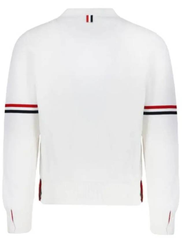 Milano Stitch Sprite Armband Cotton V-neck Cardigan White - THOM BROWNE - BALAAN 3