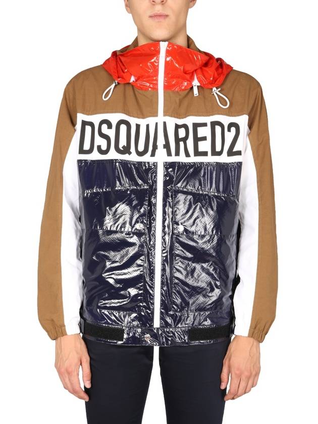 Men's Big Logo Bomber Jacket Navy Beige - DSQUARED2 - BALAAN 2