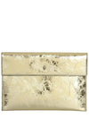 Skull Snap Button Envelope Clutch Bag Gold - ALEXANDER MCQUEEN - BALAAN 1