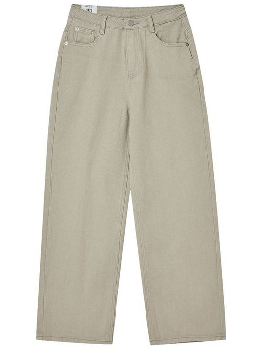 Women's Cotton Twill Semi Wide Jeans Beige GB1 WDPT 51 BGE - THE GREEN LAB - BALAAN 1