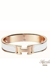 Clic H Bracelet Rose Gold Blanc - HERMES - BALAAN 5