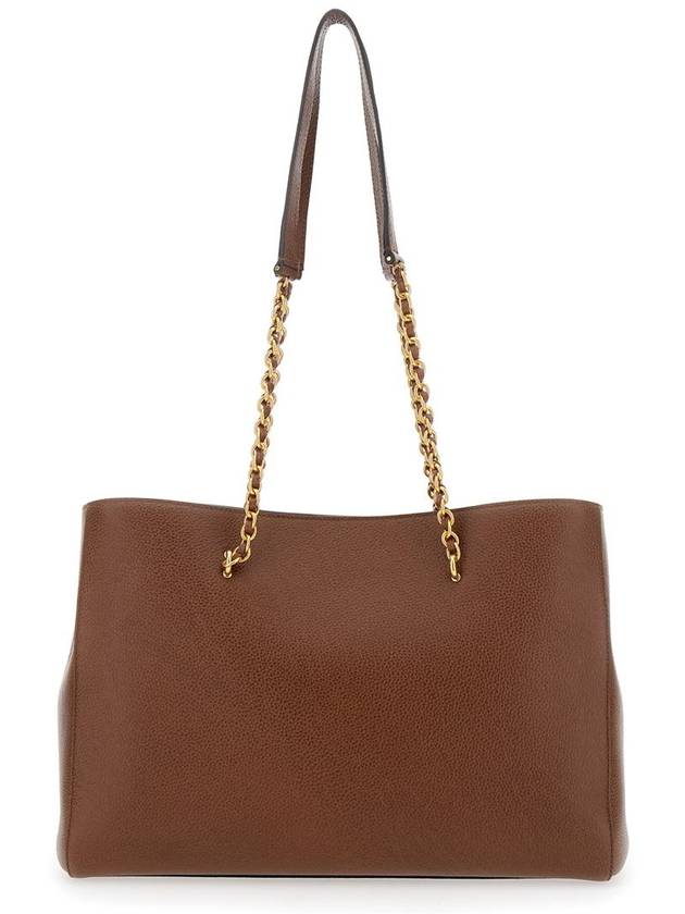 Lily Chain Leather Tote Bag Oak - MULBERRY - BALAAN 3