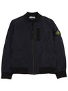 Kids Garment Dyed Cotton Nylon Bomber Jacket Navy - STONE ISLAND - BALAAN 3