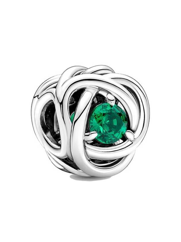 May Birthstone Eternity Circle Charm Silver Green - PANDORA - BALAAN 1