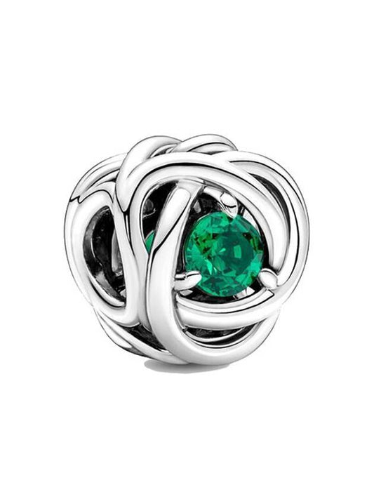 May Birthstone Eternity Circle Charm Silver Green - PANDORA - BALAAN 1