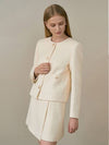 Women's BETTY Tweed Jacket Ivory - AME - BALAAN 6