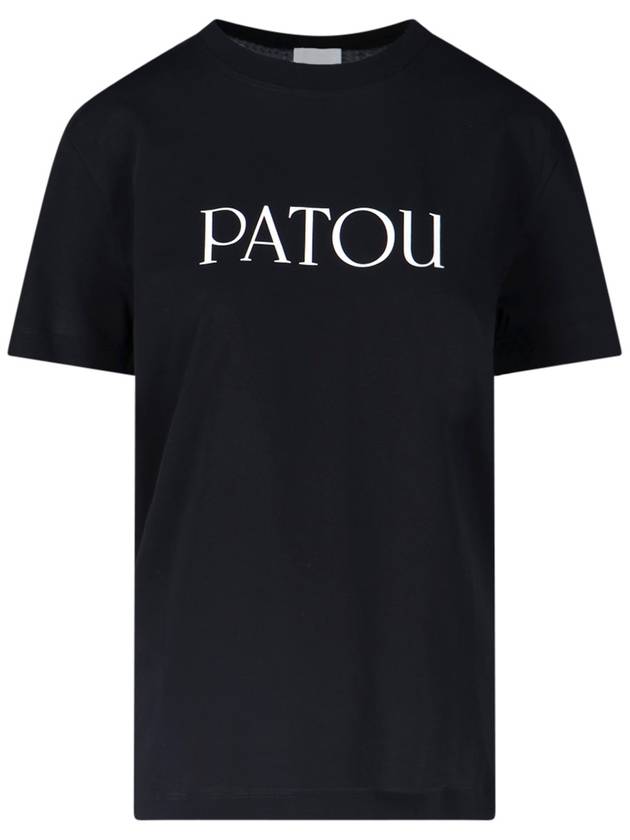 Logo Cotton Short Sleeve T-Shirt Black - PATOU - BALAAN 2