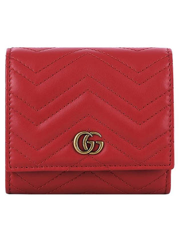 GG Marmont Matelasse Continental Half Wallet Red - GUCCI - BALAAN 1