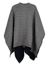 Gancini Wool Cape Black - SALVATORE FERRAGAMO - BALAAN.