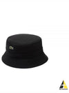 Unisex Organic Cotton Bucket Hat Black - LACOSTE - BALAAN 2