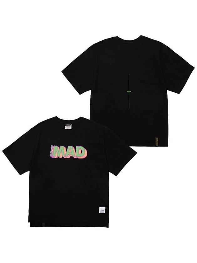 Mad Oversized Short Sleeves T Shirts Black - STIGMA - BALAAN 1