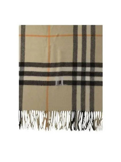 Wide Check Cashmere Scarf Beige - BURBERRY - BALAAN 2