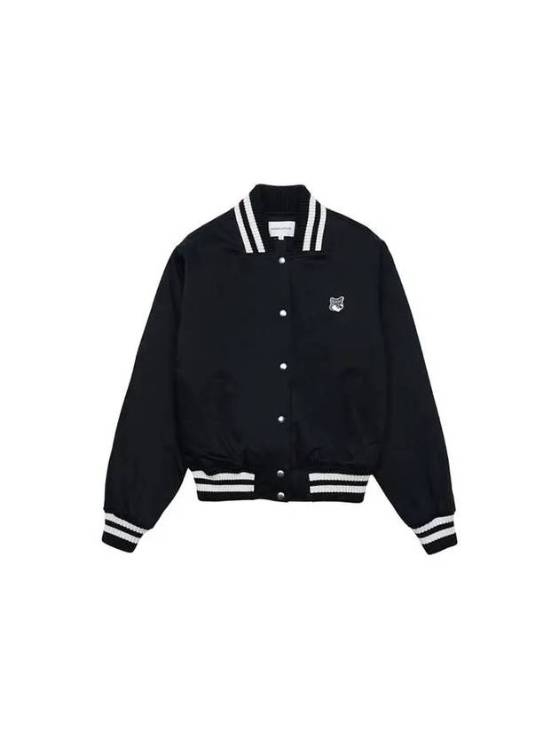 Satin Cotton Bomber Jacket Black - MAISON KITSUNE - BALAAN 2