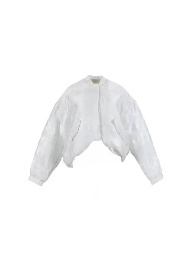 UBON nylon crop bomber 223OTW14003 JACKET ECRU - CECILIE BAHNSEN - BALAAN 1